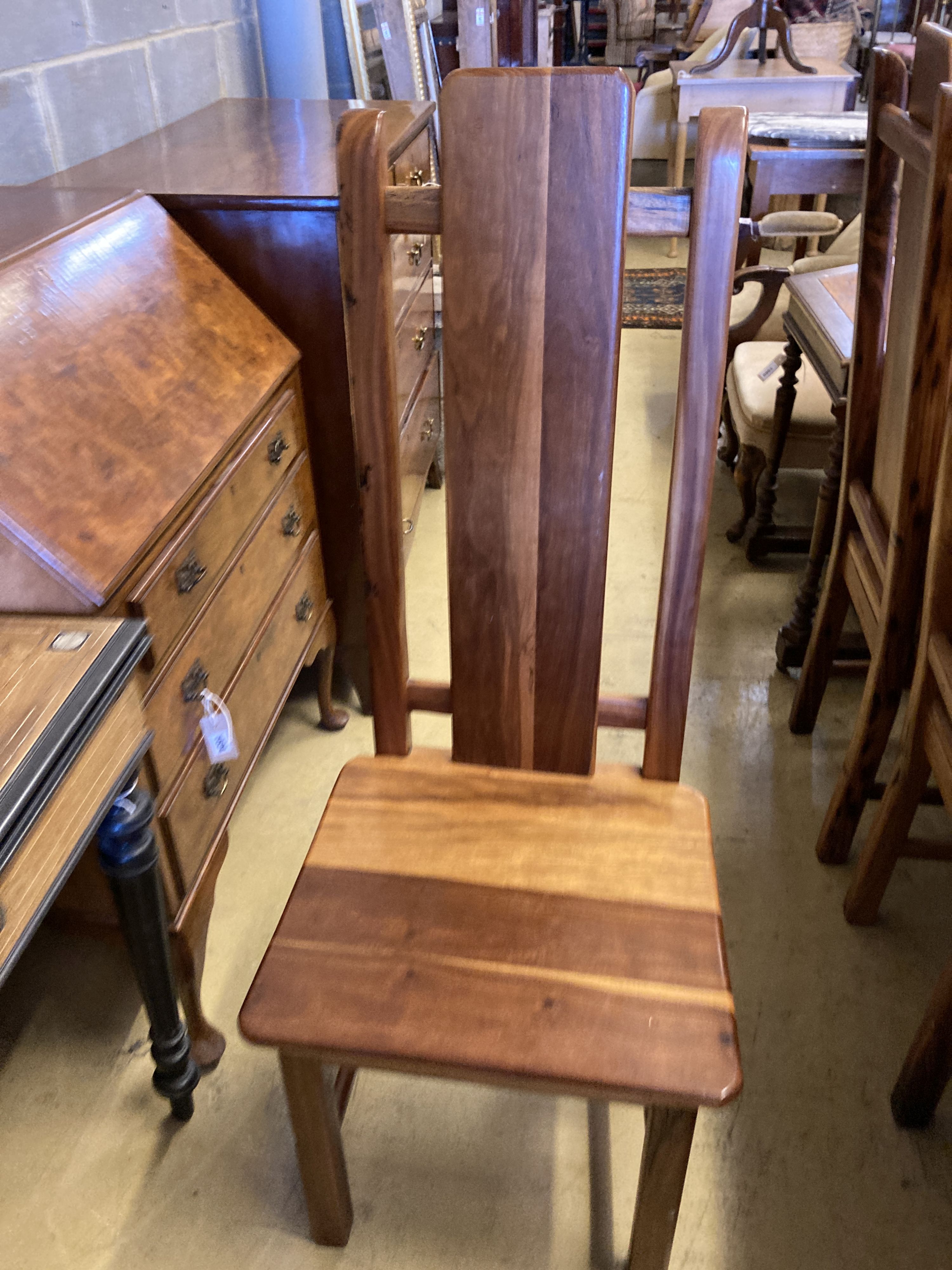 A hardwood suite, table length 200cm, depth 118cm, height 78cm